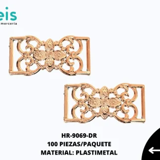 HERRAJE METALIZADO FLOR 9069 DORADO 100 PIEZAS