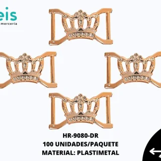 HERRAJE METALIZADO CORONA 9080 DORADO 100 PIEZAS