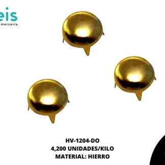 REMACHES METAL TACHE REDONDO HV-1204-DO 9mm 4.2 MILL/KG DORADO