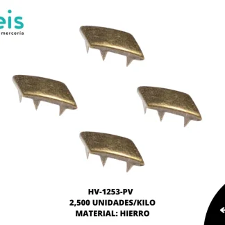 REMACHES METAL TACHE RECTANGULAR HV-1253-PV 1.4cmX6mm 2.5 MILL/KG LATON VIEJO