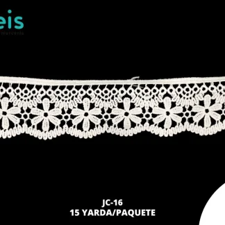 GUIPIUR SEDA DE LECHE PLANO JC-16 BLANCO 4 CM 15 YARDAS/PAQUETE