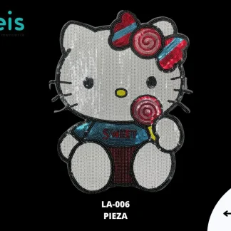 PARCHES LENTEJUELA KITTY DULCES LA-006