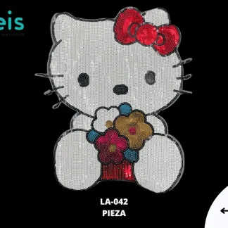 PARCHES LENTEJUELA HELLO KITTY MOÑO LA-042 34cmX40cm