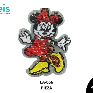 PARCHES LENTEJUELA MINNIE FELIZ LA-056 ROJA