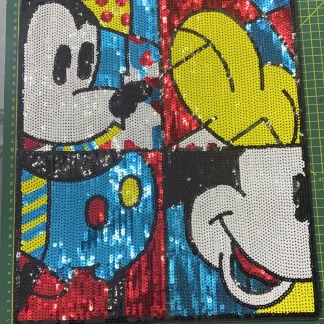 PARCHES LENTEJUELA CUADRO MICKEY ORIGINAL LA-059