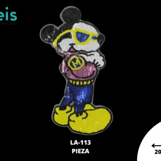 PARCHES LENTEJUELA MICKEY CHAMARRA Y LENTES LA-113 20cmX35cm