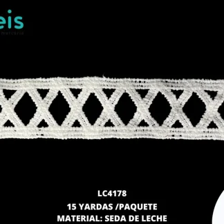 GUIPIUR SEDA DE LECHE PLANO LC4178 BLANCO 2.4 CM 15 YARDAS/PAQUETE