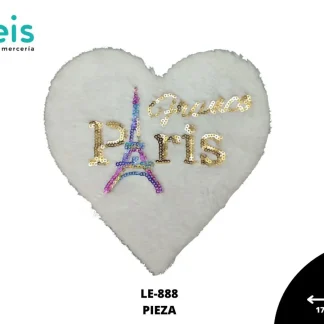 PARCHES BORDADOS Y ESTAMBRE CORAZON PARIS LE-888 17.5cmX17cm
