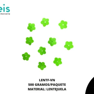 ACCESORIOS AYM LENTEJUELA FLOR LENTF-VN 12mm 500 GRS/PQT VERDE NEON