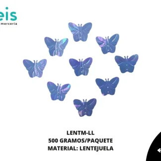 ACCESORIOS MARIPOSAS LENTEJUELA LENTM-LL 2.2cmX2.2cm 500 GRS/PQT LILA