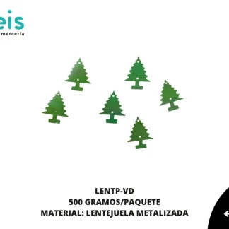 ACCESORIOS AYM LENTEJUELA PINO LENTP-VD 2.3cmX2.2cm 500 GRS/PQT VERDE