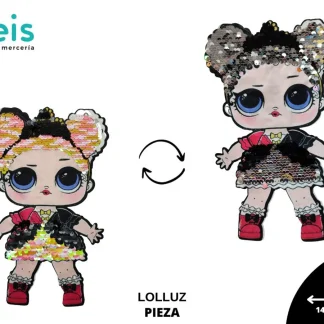 PARCHES LENTEJUELA REVERSIBLE MUÑECA LOL LOLLUZ 14.1cmX22cm