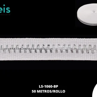 CINTA IMIT CIERRE 12MM BLANCO/PLATA 50M