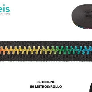 CINTA IMIT CIERRE 12MM NEGRO MULTICOLOR 50M