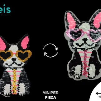 PARCHES LENTEJUELA PERRO CON LENTES REVERSIBLE MINIPER 712.5cmX22cm
