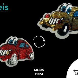 PARCHES LENTEJUELA REVERSIBLE CARRO FELIZ ML385