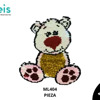 PARCHES LENTEJUELA REVERSIBLE OSO SENTADO ML404 ROSA