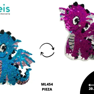 PARCHES LENTEJUELA REVERSIBLE DRAGON ML454 AZUL