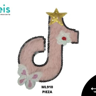 PARCHES BORDADOS Y ESTAMBRE TEDDY LOGO TIKTOK ML910 14.5cmX20cm ROSA
