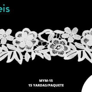 GUIPIUR SEDA DE LECHE 3D MYM-15 BLANCO 5.5 CM 15 YARDAS/PAQUETE