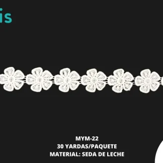 GUIPIUR SEDA DE LECHE PLANO MYM-22 BLANCO 3.2 CM 30 YARDAS/PAQUETE