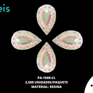 PIEDRA RESINA GOTA 5X8MM BLANCO 2500 U/PQT