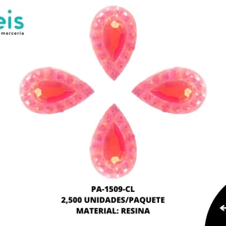 PIEDRA RESINA GOTA 5X8MM CORAL 2500 U/PQT