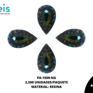 PIEDRA RESINA GOTA 5X8MM NEGRO 2500 U/PQT