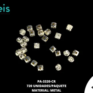 REMACHES METAL PIEDRA COSTURA PA-3320-CR 6mmX6mm 720 PZ/PQT PLARA