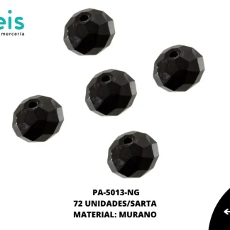 PIEDRA MURANO RONDELA REF:6X8MM NEGRO 72 U/SARTA