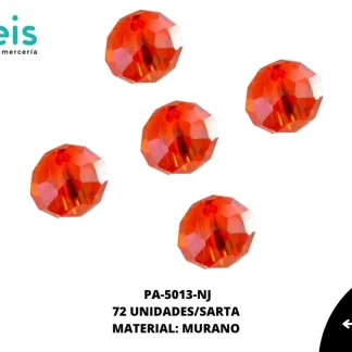 PIEDRA MURANO RONDELA REF:6X8MM NARANJA 72 U/SARTA