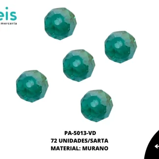PIEDRA MURANO RONDELA REF:6X8MM VERDE 72 U/SARTA