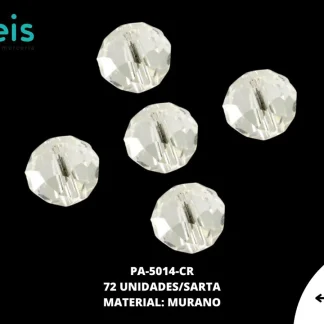 PIEDRA MURANO RONDELA 8X10MM CRISTAL 72 U/SARTA