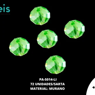 PIEDRA MURANO RONDELA 8X10MM LIMON