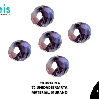 PIEDRA MURANO RONDELA 8X10MM MORADO