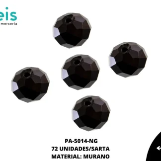 PIEDRA MURANO RONDELA 8X10MM NEGRA