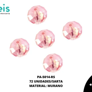 PIEDRA MURANO RONDELA 8X10MM ROSA