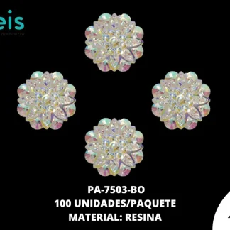 PIEDRA RESINA FLOR 25mm 2H REF: DH020 BOREAL 100 u/pqt