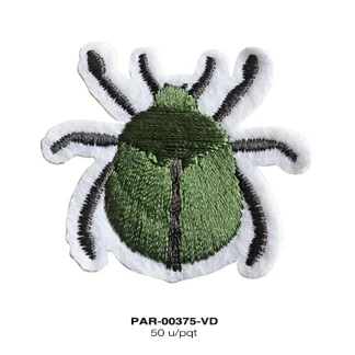 PARCHES BORDADOS Y ESTAMBRE INSECTO ESCARABAJO FINO PAR-00375-VD 4cmX4cm 50 PZ/PQT VERDE