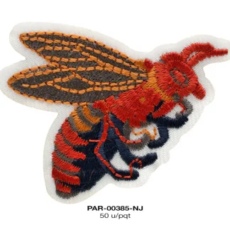 PARCHES BORDADOS Y ESTAMBRE INSECTO ABEJORRO PAR-00385-NJ 5.5cmX4.5cm 50 PZ/PQT NARANJA
