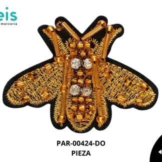 PARCHES PEDRERIA INSECTO PAR-00424-DO 6cmX4.5cm DORADO