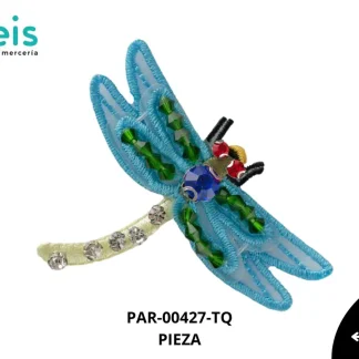 PARCHES PEDRERIA LIBELULA PAR-00427-TQ 6.8cmX5.5cm TURQUESA