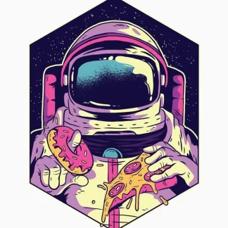 PARCHES DTF ASTRONAUTA DONA Y PIZZA PATR-0023