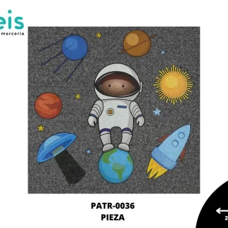PARCHES DTF ASTRONAUTA PLANETAS PATR-0036 21cmX21cm