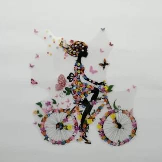 PARCHES DTF CHICA EN BICI DE MARIPOSAS PATR-0063