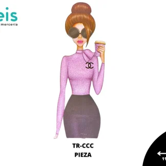 PARCHES DTF CHICA CHANNEL CAFÉ PATR-0064 11.5cmX30cm