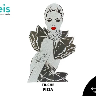 PARCHES DTF CHICA ELEGANTE PATR-0070 19.5cmX29.5cm BLANCO/NEGRO