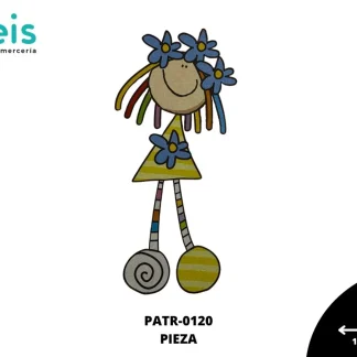 PARCHES DTF FULANITO FLORES PATR-0120 10cmX21.5cm AZUL