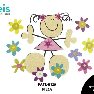 PARCHES DTF FULANITA FLORES PATR-0129 22cmX17cm ROSA