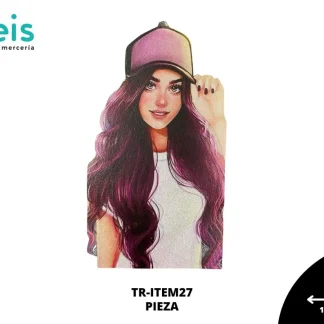 PARCHES DTF CHICA CON GORRA PATR-0153 17cmX30cm